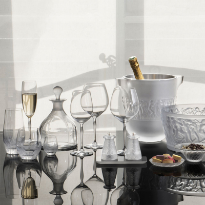 100 Points Champagne Glass Lalique & James Suckling