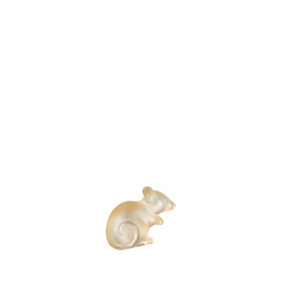Mouse Sculpture Gold Luster Crystal Lalique