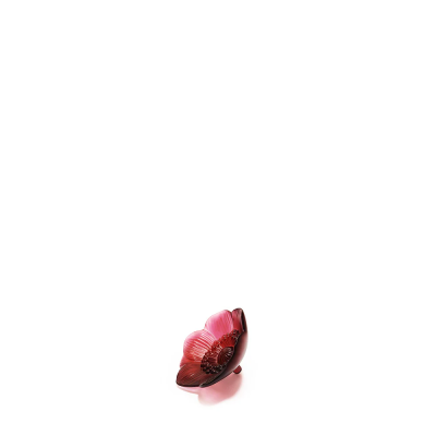 Anemone Small Red Crystal Sculpture Lalique